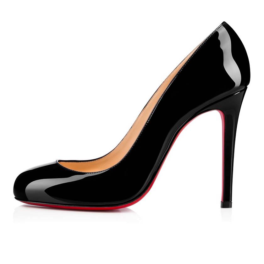Women's Christian Louboutin Fifille 100mm Patent Leather Pumps - Black [4627-019]